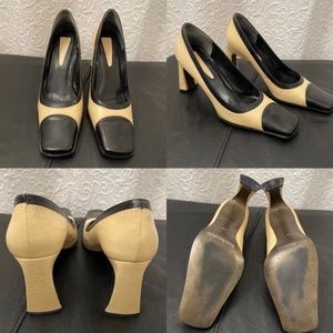 ENZO ANGIOLINI 2-Tone Leather Pumps - Size 7M